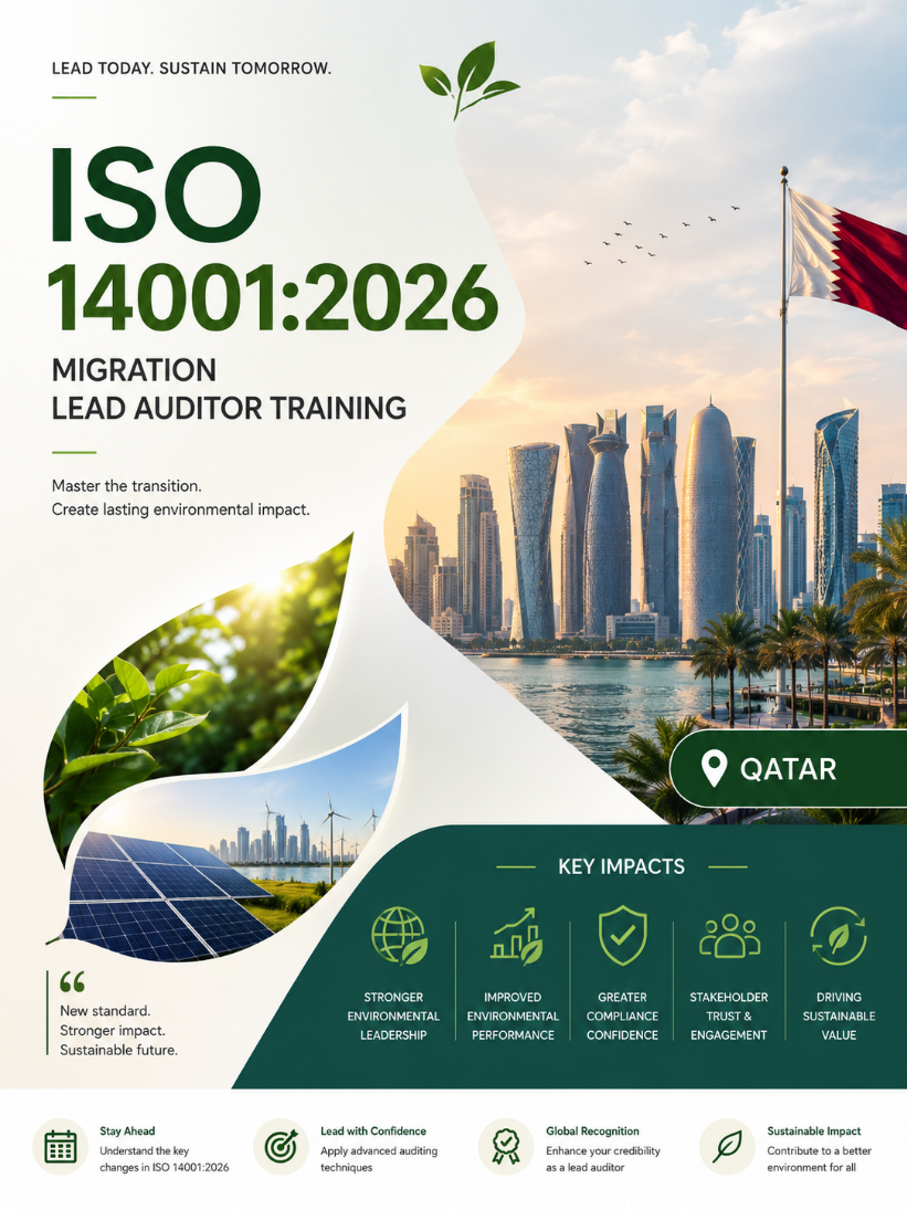 ISO 14001:2026 Migration Lead Auditor Training in Qatar ISO 14001:2026 Migration Lead Auditor Training in Qatar